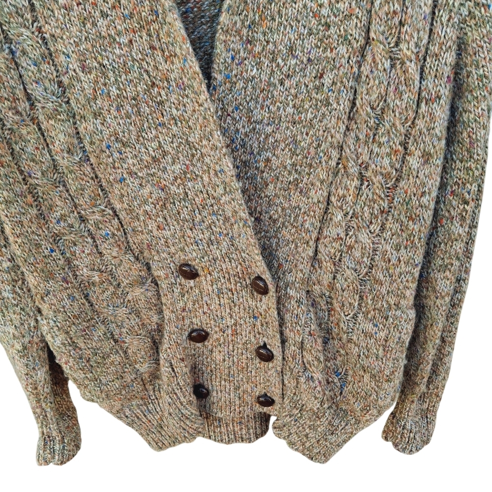Vintage Harrington Square Brown Tweed Wool Blend Sweater, Women Size Medium - Picture 3 of 15